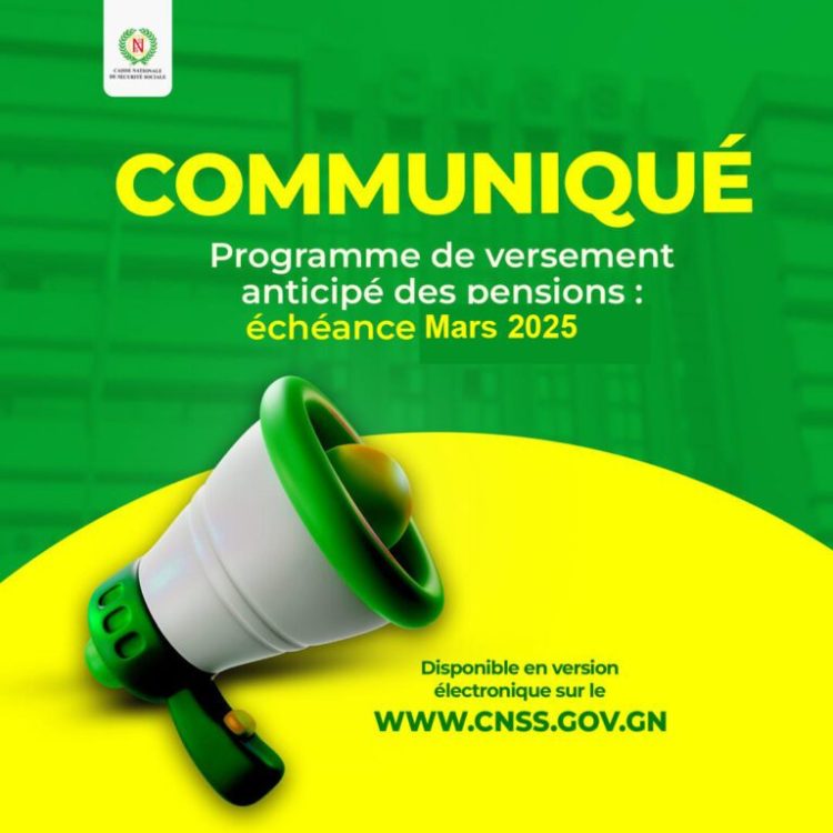 Urgent: Le CNSS annonce le paiement anticipé des pensions à l’occasion du Ramadan (Communiqué)