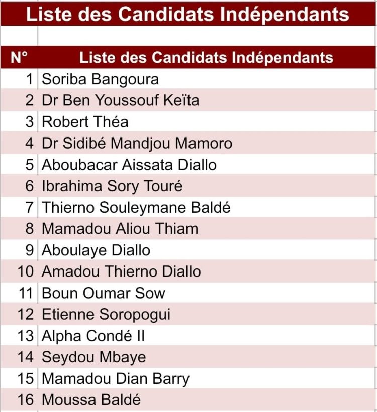 Présidentielle 2025: 16 candidatures indépendantes soumises à la DGE